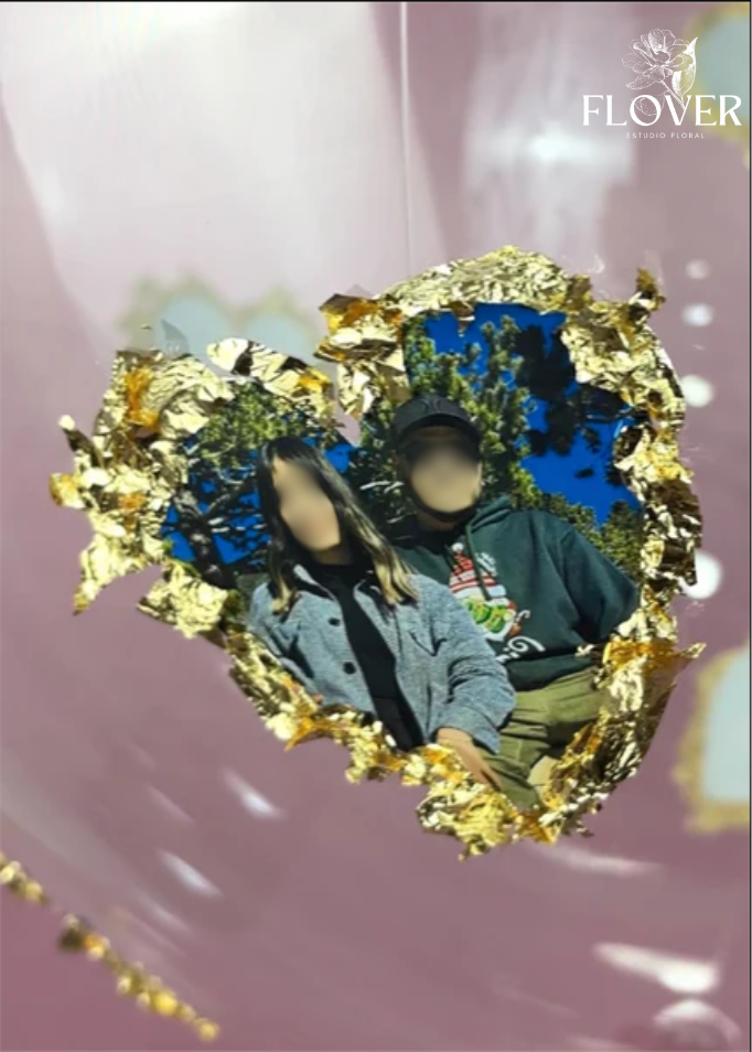 Globo burbuja con fotos “Happy Valentine’s Day”